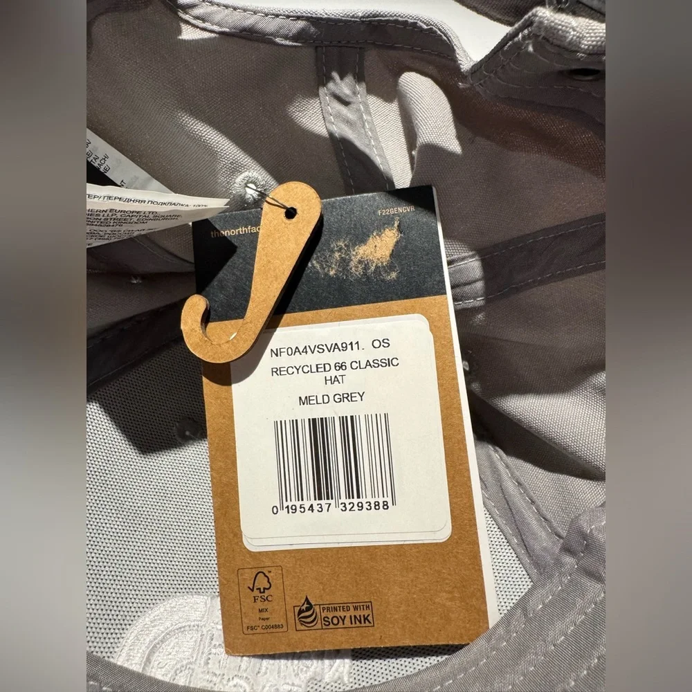 The North Face recycled 66 classic cap in gray. NWT